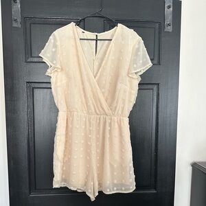 White/cream romper. Size L.
